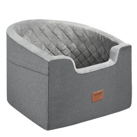 VEVOR Dog Car Seat, Waterproof Dog Booster Seat for Car with A Storage Pocket, Clip-On Safety Leash and Sponge Filling