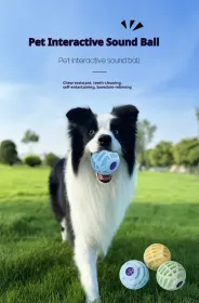 Pet Interactive Sound Ball,The Mellow Dog Cat Pet Voice Ball,Interactive Pet Squeaky Toys (Option: Yellow)