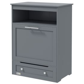 Pet Feeder Station Storage Cabinet, Dog Food Storage Container with Dog Raised Bowls, Watering Supplies, Gray (Option: Gray-935x505x210 mm)