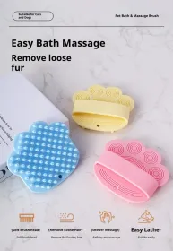 Dog Bath Brush,Pet Bath Comb Brush Soothing Massage Rubber Comb,Pet Bathing Brush (Option: Transparent)
